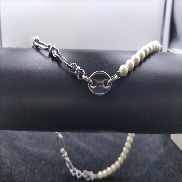 chains natural freshwater imitation pearl necklace women stainless steel coffee bean chain smooth pendant fashion trend luxury jewelry, Silver
chains natural freshwater imitation pearl necklace women stainless steel coffee bean chain smooth pendant fashion trend luxury jewelry, Silver