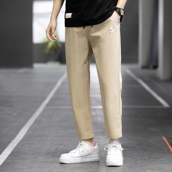 men's pants korean sports summer youth students 2021 ice thin straight tube quick drying boy casual 9-point trousers, Black
men's pants korean sports summer youth students 2021 ice thin straight tube quick drying boy casual 9-point trousers, Black