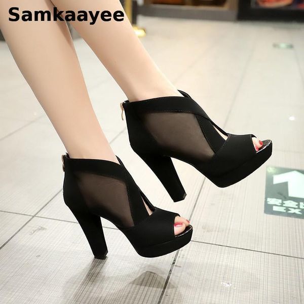 size 35-40 womens pumps summer female sandals 10cm high heels shoes platform mesh zipper peep toe mujer gladiator zapatos y49 dress, Black
size 35-40 womens pumps summer female sandals 10cm high heels shoes platform mesh zipper peep toe mujer gladiator zapatos y49 dress, Black