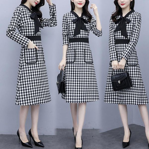 woolen plaid pocket long sleeve dress women elegant vestidos de festa fashion female casual dresses, Black;gray
woolen plaid pocket long sleeve dress women elegant vestidos de festa fashion female casual dresses, Black;gray