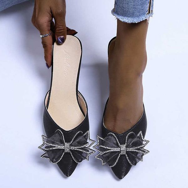 rimocy silk bowknot mules slippers women summer solid color pointed toe high heels slides woman thin heel banquet shoes 210528, Black
rimocy silk bowknot mules slippers women summer solid color pointed toe high heels slides woman thin heel banquet shoes 210528, Black