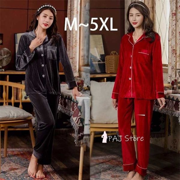 5xl velvet pajamas warm women set winter home clothes homewear nightwear cardigan large size pyjamas nightie 211104, Black;red
5xl velvet pajamas warm women set winter home clothes homewear nightwear cardigan large size pyjamas nightie 211104, Black;red