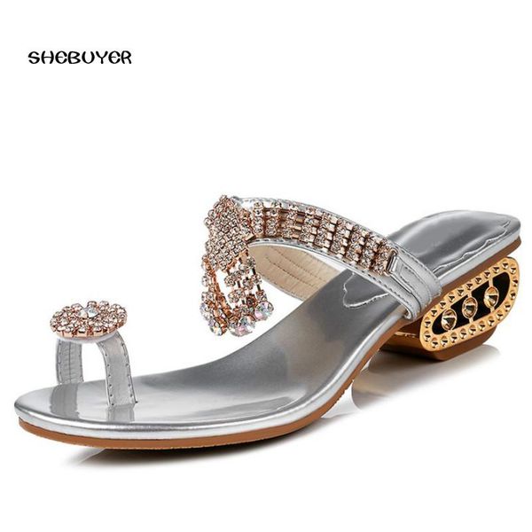 dress shoes fashion women summer luxury rhinestone sandals ladies flip flop thongs slipper party chunky mid heels female gold silver, Black
dress shoes fashion women summer luxury rhinestone sandals ladies flip flop thongs slipper party chunky mid heels female gold silver, Black