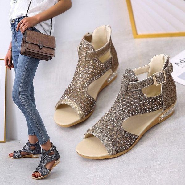 sandals summer comfortable ladies fashion casual shoes side opening heel retro open toe flat large size 40-43, Black
sandals summer comfortable ladies fashion casual shoes side opening heel retro open toe flat large size 40-43, Black
