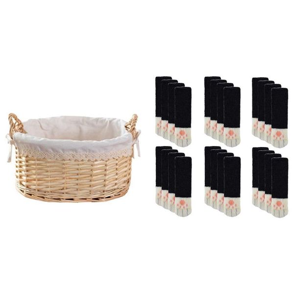 storage baskets chair socks,24pcs(6 set)chair leg covers with wicker basket toy deskbox
storage baskets chair socks,24pcs(6 set)chair leg covers with wicker basket toy deskbox