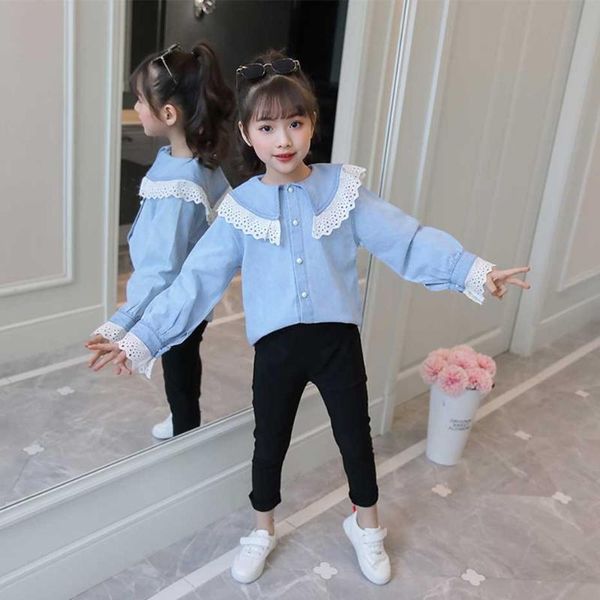 shirts girls blouse lace denim shirt for sailor collar kids spring autumn novelty clothes 6 8 10 12 14, White;black
shirts girls blouse lace denim shirt for sailor collar kids spring autumn novelty clothes 6 8 10 12 14, White;black