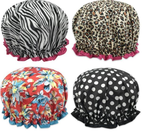 shower caps wide brimmed bath hat waterproof double layers satin fabric hair bonnets round fitted hats head wrap sn3648
shower caps wide brimmed bath hat waterproof double layers satin fabric hair bonnets round fitted hats head wrap sn3648