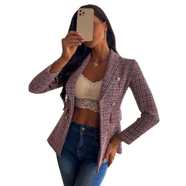 women's suits & blazers europe and america women plaid coat button winter suit clothes office ladies drop, White;black
women's suits & blazers europe and america women plaid coat button winter suit clothes office ladies drop, White;black