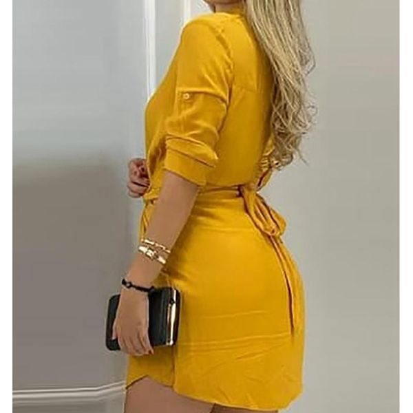 casual dresses wepbel high waist dress summer shirt women short sleeve yellow lace-up loose lace up solid color, Black;gray
casual dresses wepbel high waist dress summer shirt women short sleeve yellow lace-up loose lace up solid color, Black;gray