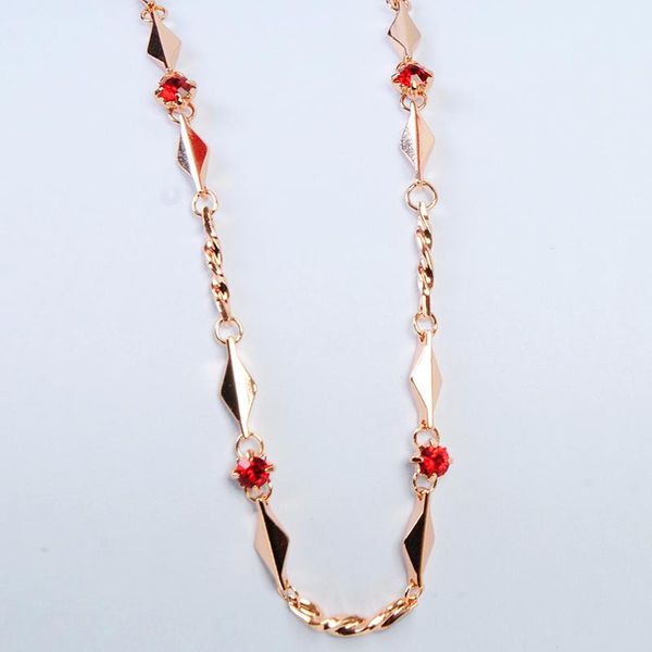 chains woman 585 rose gold color elegant temperament fashionable inlaid cut glass red/white necklace 3mm width 45cm length, Silver
chains woman 585 rose gold color elegant temperament fashionable inlaid cut glass red/white necklace 3mm width 45cm length, Silver