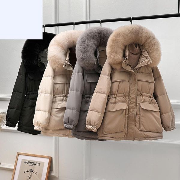 women's down & parkas white duck coat winter women 2021 fashion hooded fur collar thicken warm feather clothing female overcoat, Black
women's down & parkas white duck coat winter women 2021 fashion hooded fur collar thicken warm feather clothing female overcoat, Black