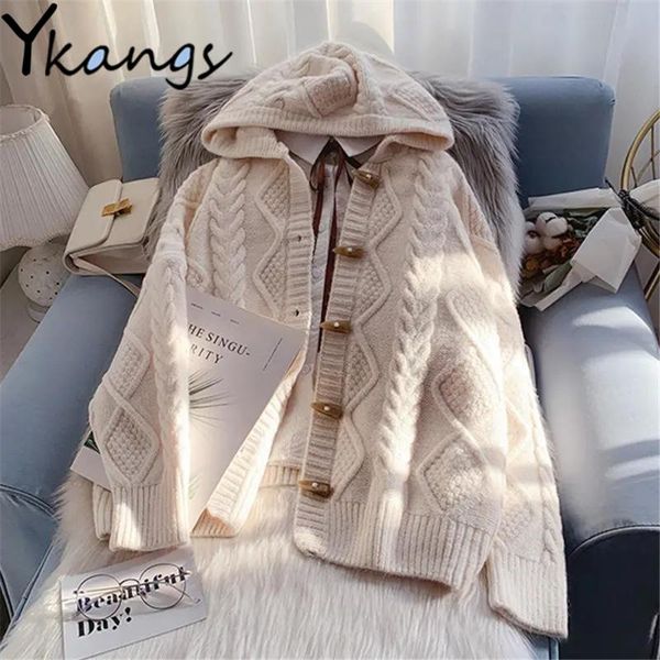 women's knits & tees sweet solid color knitting coat elegant women loose long sleeve all-match hooded sweater spring autumn vintage cas, White
women's knits & tees sweet solid color knitting coat elegant women loose long sleeve all-match hooded sweater spring autumn vintage cas, White