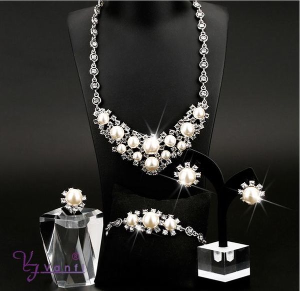 earrings & necklace kfvanfi zinc alloy rhinestones simulation pearls flower jewelry set party engagament wedding jewellery bridal for, Silver
earrings & necklace kfvanfi zinc alloy rhinestones simulation pearls flower jewelry set party engagament wedding jewellery bridal for, Silver
