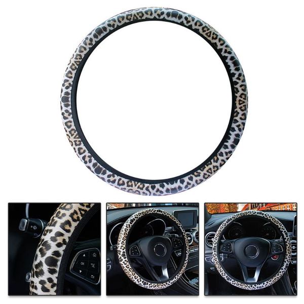 car steering wheel cover waterproof non-slip elastic pure leopard pattern covers