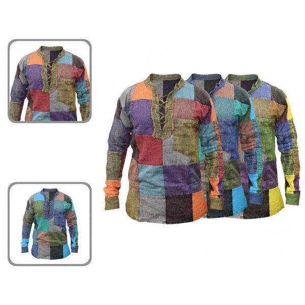men's casual shirts shirt colorful quick dry lace up artistic patchwork men, White;black
men's casual shirts shirt colorful quick dry lace up artistic patchwork men, White;black
