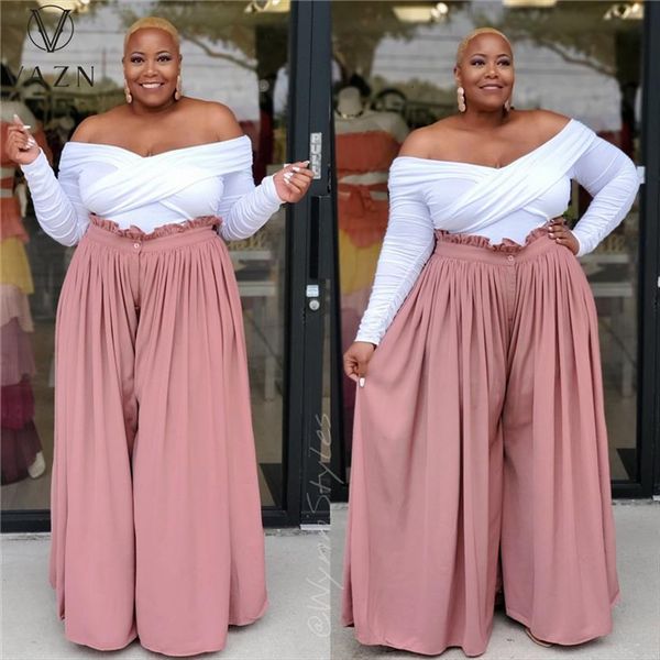 vazn summer casual fashion women pant street slim pure color high waist large size wide leg pants, Black;white
vazn summer casual fashion women pant street slim pure color high waist large size wide leg pants, Black;white