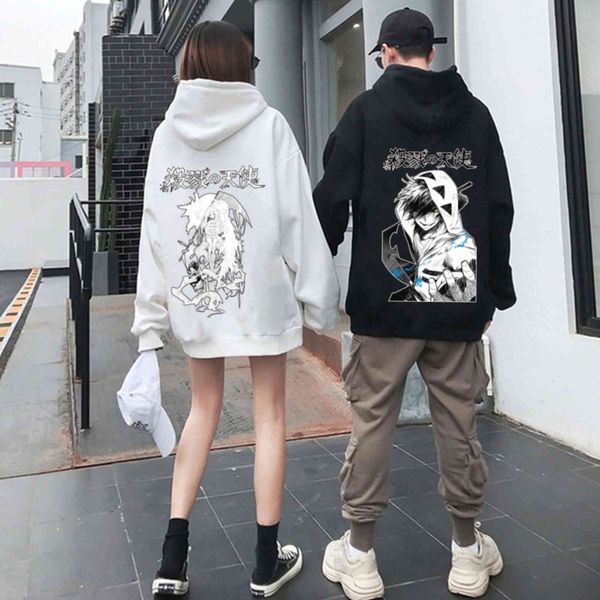 men's and women's hooded sweatshirts, long sv, casual, loose, fashionable, animated death angel, Black
men's and women's hooded sweatshirts, long sv, casual, loose, fashionable, animated death angel, Black
