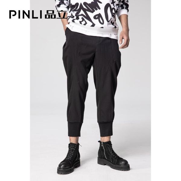men's pants male fashion black design pinli 2021 spring pleated casual cropped trousers with small feet b211117120
men's pants male fashion black design pinli 2021 spring pleated casual cropped trousers with small feet b211117120