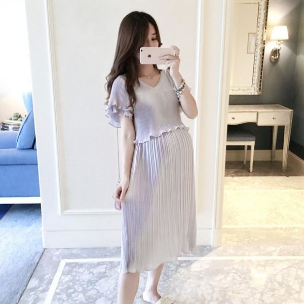 maternity dresses gown summer chiffon dress large size loose pregnancy for pregnant women fashion thin pleated skirt, White
maternity dresses gown summer chiffon dress large size loose pregnancy for pregnant women fashion thin pleated skirt, White