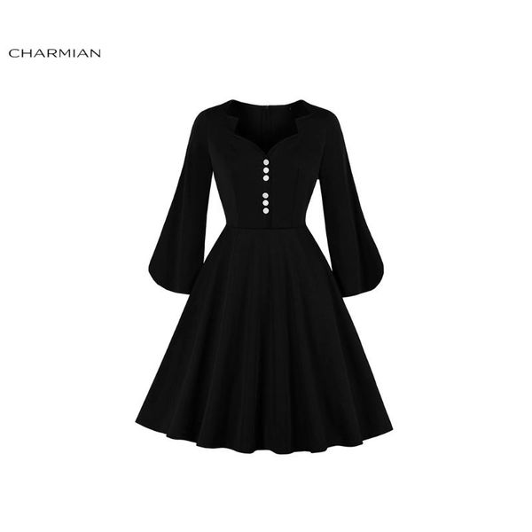 casual dresses charmian women's fashion sweetheart bodice front button side split bell sleeve midi dress, Black;gray
casual dresses charmian women's fashion sweetheart bodice front button side split bell sleeve midi dress, Black;gray