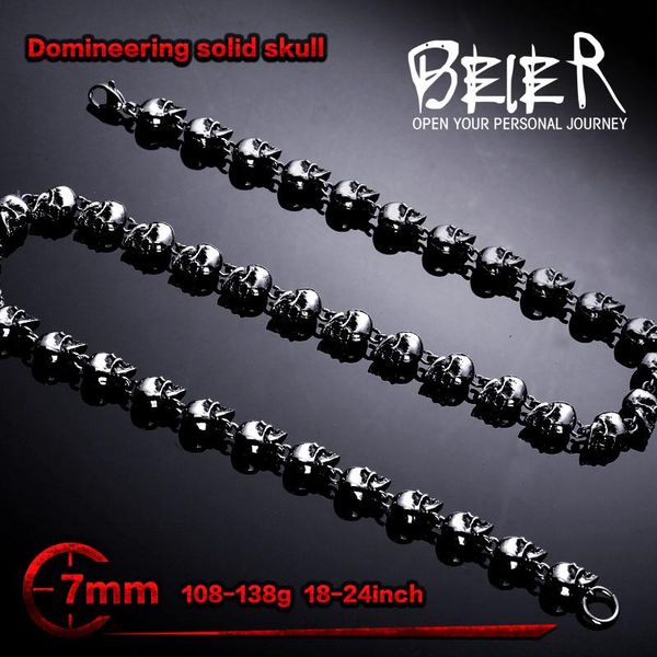 domineering 7mm width stainless steel punk rock skull chain custom long necklace bn1031 chains, Silver
domineering 7mm width stainless steel punk rock skull chain custom long necklace bn1031 chains, Silver
