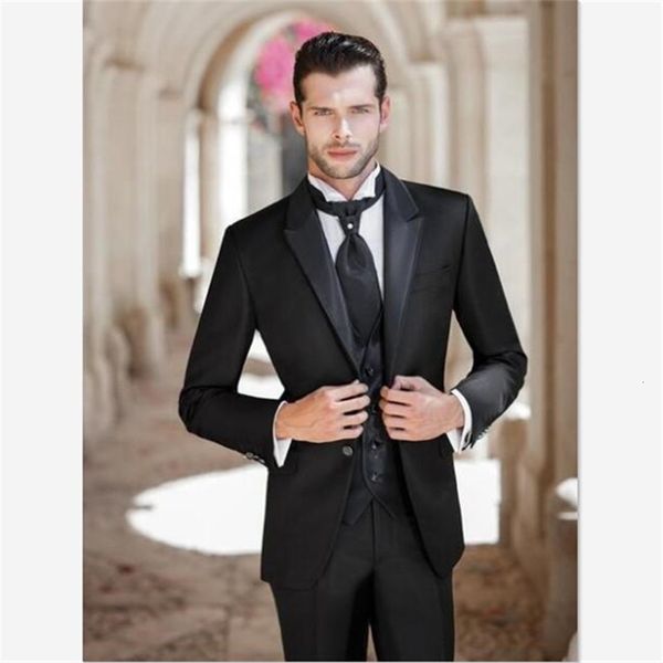 men's suits & blazers elegant dark gray suit male groom tuxedo formal business meeting wear man (jacket + pants vest), White;black
men's suits & blazers elegant dark gray suit male groom tuxedo formal business meeting wear man (jacket + pants vest), White;black