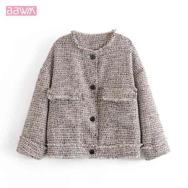 small fragrance round neck long sleeve women's jacket coat fashion tassel retro chic with pockets female 210507, Black;brown
small fragrance round neck long sleeve women's jacket coat fashion tassel retro chic with pockets female 210507, Black;brown