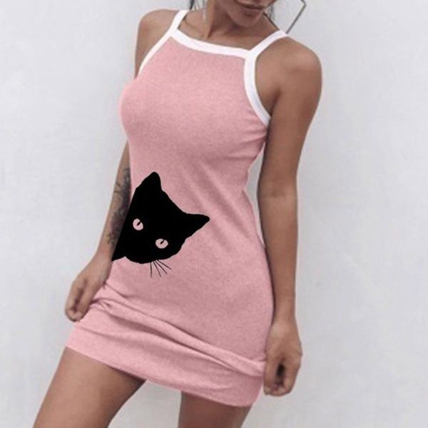casual dresses women's fashion dress solid color cat pattern halter tight mini retro slim jurken zomer 2021 dames, Black;gray
casual dresses women's fashion dress solid color cat pattern halter tight mini retro slim jurken zomer 2021 dames, Black;gray