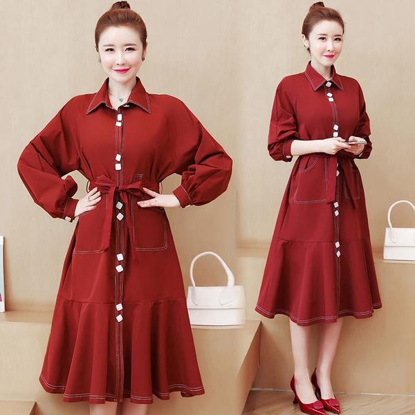 casual dresses 4xl 5xl women plus size spring shirt dress turn-down collar belt single breasted large office lady, Black;gray
casual dresses 4xl 5xl women plus size spring shirt dress turn-down collar belt single breasted large office lady, Black;gray