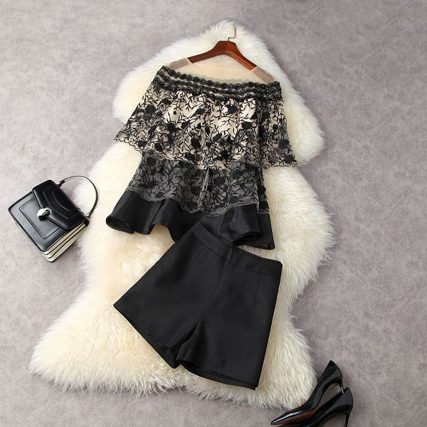 european and american women's clothing new summer 2021 embroidered shirt five-point sleeves beaded stitches shorts fashion suit, White
european and american women's clothing new summer 2021 embroidered shirt five-point sleeves beaded stitches shorts fashion suit, White