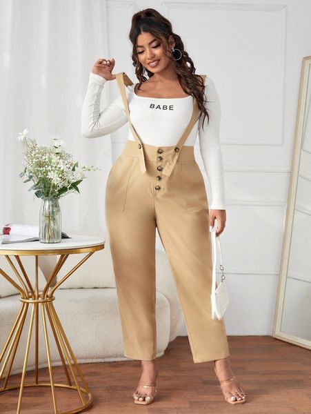 plus button fly suspender jumpsuit without tee r5px#, Black
plus button fly suspender jumpsuit without tee r5px#, Black