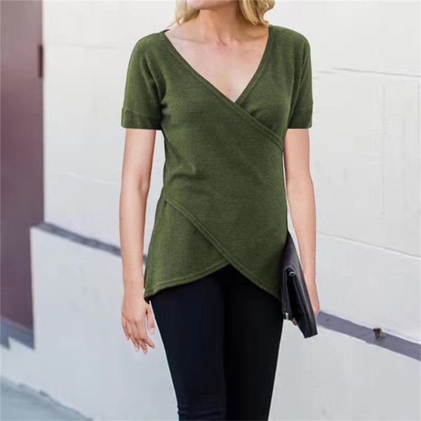 women's summer v-neck short sleeve fashionable asymmetric t-shirt casual solid color oversized woman tshirts 210517, White
women's summer v-neck short sleeve fashionable asymmetric t-shirt casual solid color oversized woman tshirts 210517, White
