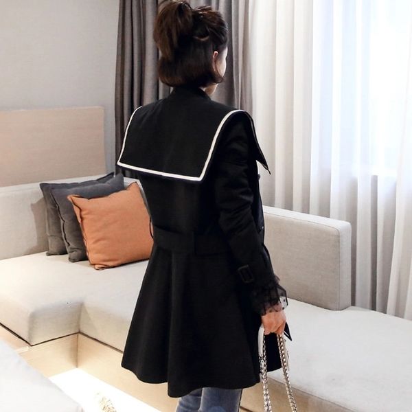 autumn korean temperament double-breasted retro lace navy suit windbreaker coat, Black;gray
autumn korean temperament double-breasted retro lace navy suit windbreaker coat, Black;gray