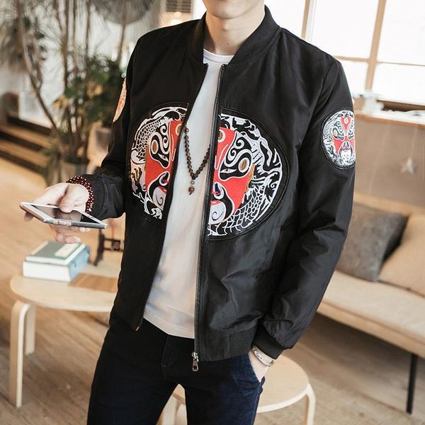 men's jackets spring chinese style embroidery jacket fashion slim straight large size stand collar baseball wear 5xl, Black;brown
men's jackets spring chinese style embroidery jacket fashion slim straight large size stand collar baseball wear 5xl, Black;brown