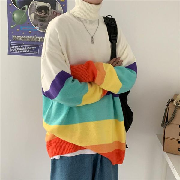 men's sweaters men turtleneck korean fashion clothing wide stripe pattern mens sweater winter clothis kintted male oversized, White;black
men's sweaters men turtleneck korean fashion clothing wide stripe pattern mens sweater winter clothis kintted male oversized, White;black