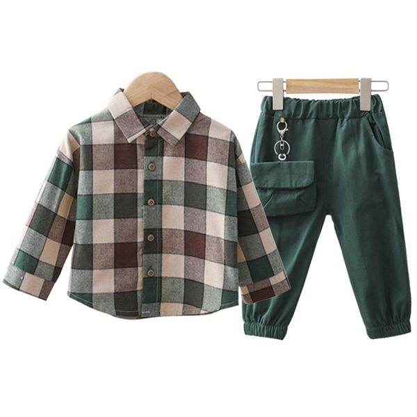 2pcs children clothing sets cotton toddler plaid lapel shirt+pants for boys clothes outfit spring autumn baby kids 211104, White
2pcs children clothing sets cotton toddler plaid lapel shirt+pants for boys clothes outfit spring autumn baby kids 211104, White