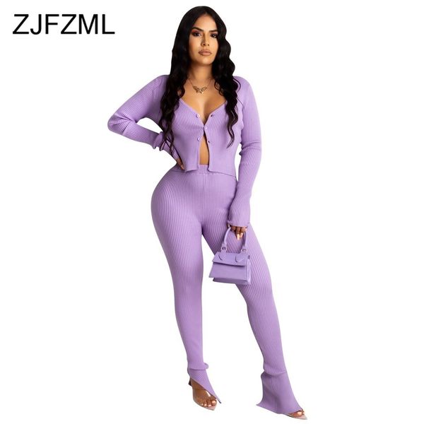 purple knitted rib skinny two piece outfit women buttons up long sleeve open stitch + split hem pencil pant legging matching set, Gray
purple knitted rib skinny two piece outfit women buttons up long sleeve open stitch + split hem pencil pant legging matching set, Gray