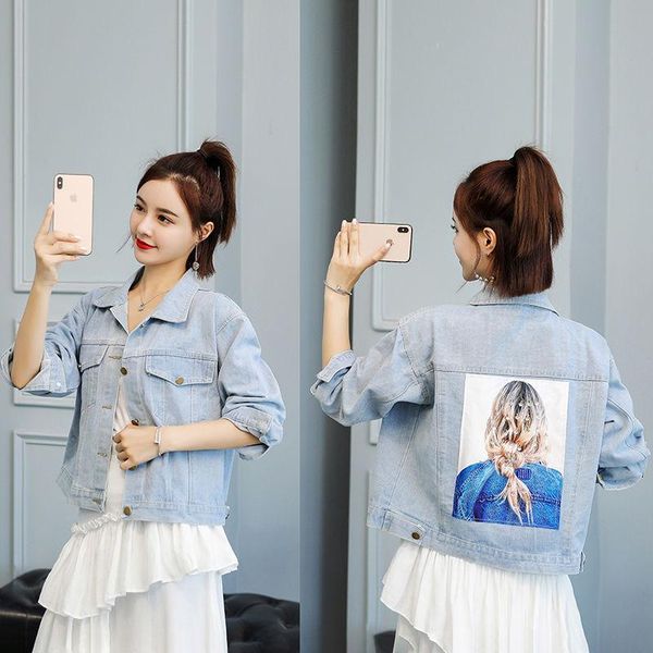 women's jackets jacket 2021 spring and autumn denim women loose ins beaded female coats, Black;brown
women's jackets jacket 2021 spring and autumn denim women loose ins beaded female coats, Black;brown