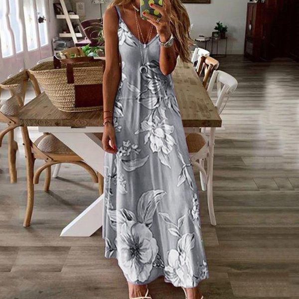 casual dresses women maxi dress off shoulder sleeveless v-neck floral printing loose big swing bohemian #tg3, Black;gray
casual dresses women maxi dress off shoulder sleeveless v-neck floral printing loose big swing bohemian #tg3, Black;gray