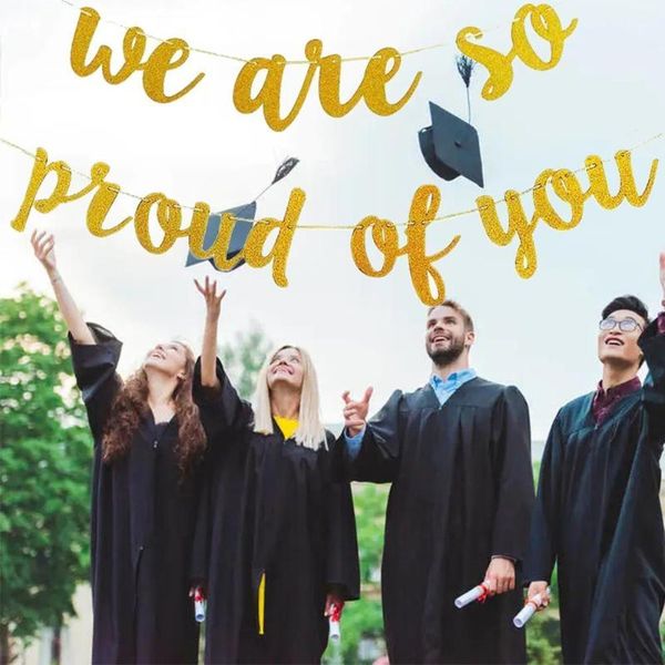 party decoration we are so proud of you paper banner golden congrats graduation decor supplies hanging ornament part m2j9
party decoration we are so proud of you paper banner golden congrats graduation decor supplies hanging ornament part m2j9