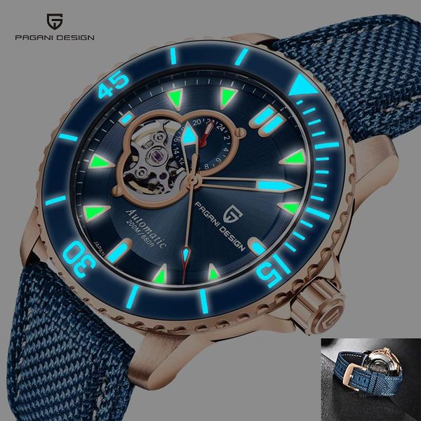 wristwatches pagani design sport diving watches mechanical automatic tourbillon men's watch 200m deep waterproof nylon men, Slivery;brown
wristwatches pagani design sport diving watches mechanical automatic tourbillon men's watch 200m deep waterproof nylon men, Slivery;brown