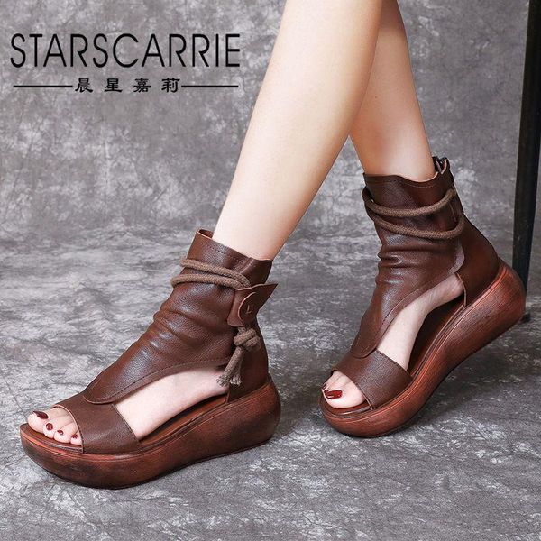 summer 2021 hand made leather retro flat bottom soft high zipper fish mouth cool boots casual sandals, Black
summer 2021 hand made leather retro flat bottom soft high zipper fish mouth cool boots casual sandals, Black