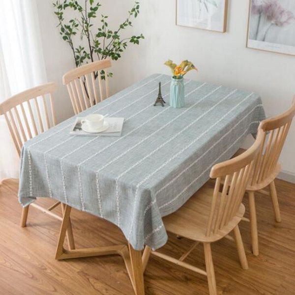 table cloth nordic style cotton linen tablecloth stripe dining cover party wedding gray color home textile decoration 
table cloth nordic style cotton linen tablecloth stripe dining cover party wedding gray color home textile decoration