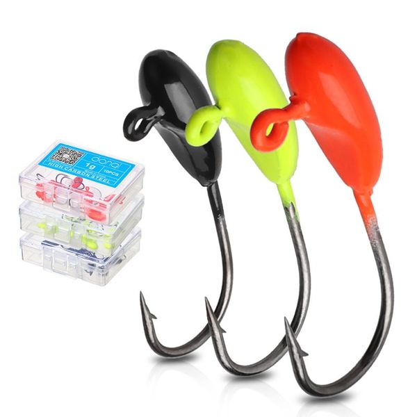 5/10pcs jig head fishing hooks 1.1g 22mm mini barbed single lead fishhook for soft lure baits carp accessories
5/10pcs jig head fishing hooks 1.1g 22mm mini barbed single lead fishhook for soft lure baits carp accessories