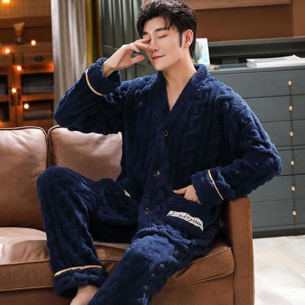 men's sleepwear winter warm thick flannel pajama male long sleeve pijama casual navy blue pyjamas, Black;brown
men's sleepwear winter warm thick flannel pajama male long sleeve pijama casual navy blue pyjamas, Black;brown