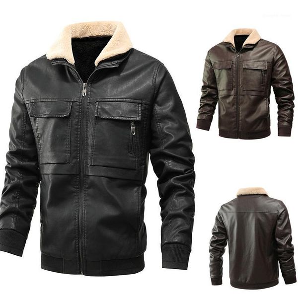 ly fashion winter leather jacket men spliced designer velvet warm bomber parka fur collar chaqueta hombre men's & faux, Black
ly fashion winter leather jacket men spliced designer velvet warm bomber parka fur collar chaqueta hombre men's & faux, Black