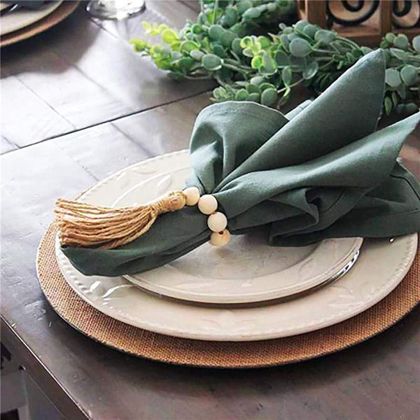 pieces wood bead napkin rings rustic garlands with tassels for home table decoration
pieces wood bead napkin rings rustic garlands with tassels for home table decoration