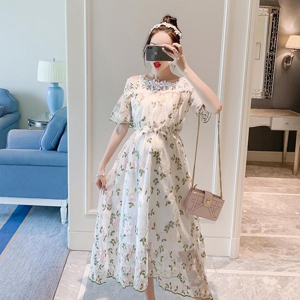 maternity dresses 1102# clothes summer short sleeves sholderless long term lace pacthwork dress floral easy matching loose stylish, White
maternity dresses 1102# clothes summer short sleeves sholderless long term lace pacthwork dress floral easy matching loose stylish, White