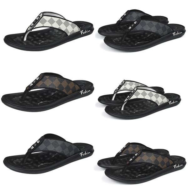 luxury checkered pattern slippers designer mens non-slip genuine leather slides sandals summer beach casual flip flops, Black
luxury checkered pattern slippers designer mens non-slip genuine leather slides sandals summer beach casual flip flops, Black