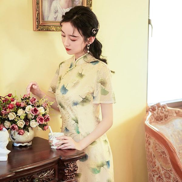 spring summer women elegant mandarin collar cheongsam slim vintage chinese style traditional yellow print qipao costumes ethnic clothing, Red
spring summer women elegant mandarin collar cheongsam slim vintage chinese style traditional yellow print qipao costumes ethnic clothing, Red